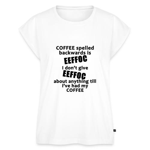 Coffee spelled backwards - Women's Premium Roll Up Sleeve T-Shirt