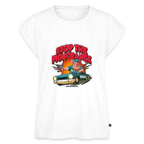 Stop Pignorance for LIGHT Material - Women's Premium Roll Up Sleeve T-Shirt