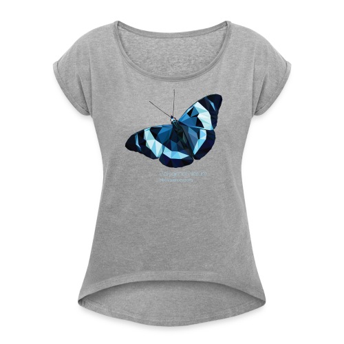 polygon butterfly EBN - Women's Roll Cuff T-Shirt