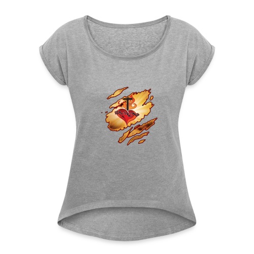 Sacred Heart of Jesus - Women's Roll Cuff T-Shirt