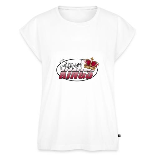 Passportkings white shirt design - Women's Premium Roll Up Sleeve T-Shirt