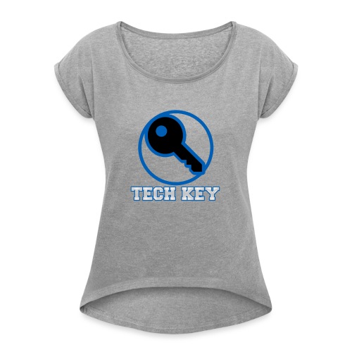 TechKey TV Logo - Women's Roll Cuff T-Shirt