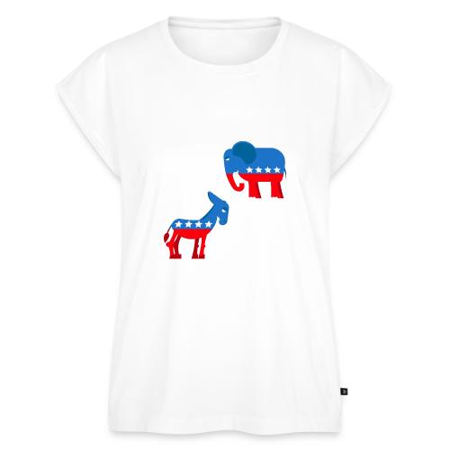 CLOWNS TO THE LEFT JOKERS Republican Democrat - Women's Premium Roll Up Sleeve T-Shirt