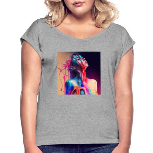 Taking in a Moment - Emotionally Fluid Collection - Women's Roll Cuff T-Shirt