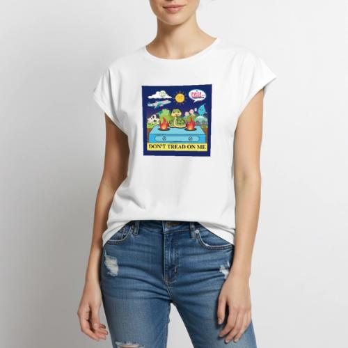 Freedom Square Design - Women's Premium Roll Up Sleeve T-Shirt