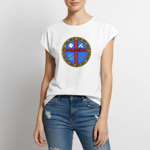 Five Solas Faith Hope Love Shirt–Christian Symbols - Women's Premium Roll Up Sleeve T-Shirt