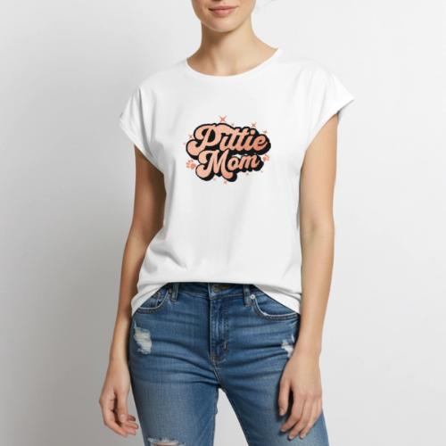 Pittie Mom - Proud Pit Bull Dog Mama - Women's Premium Roll Up Sleeve T-Shirt