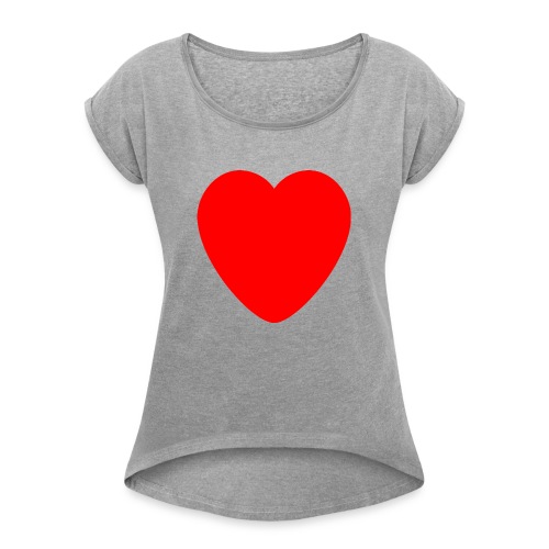 Red heart Care - Women's Roll Cuff T-Shirt