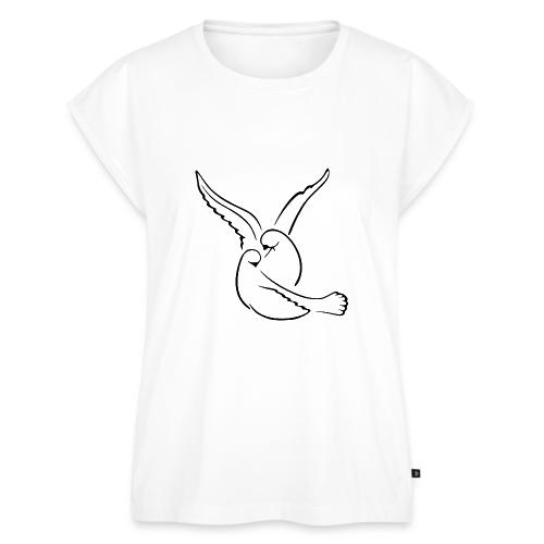 EMBRACED_TURTLEDOVES - Women's Premium Roll Up Sleeve T-Shirt