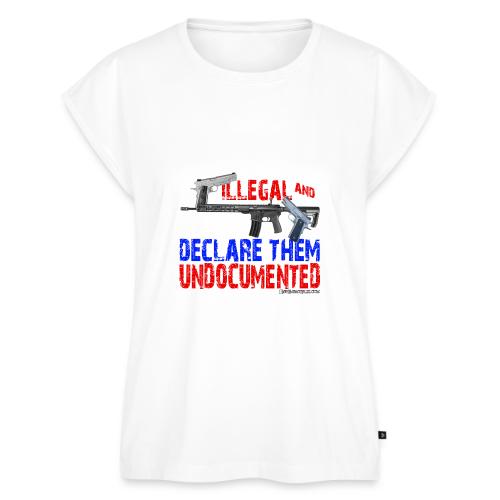UNDOCUMENTED GUNS ILLEGAL - Women's Premium Roll Up Sleeve T-Shirt