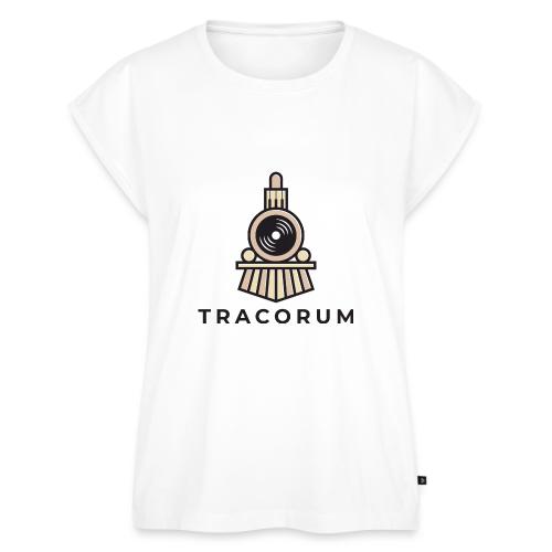 Cartoon Cosmic Train with LP Light - Women's Premium Roll Up Sleeve T-Shirt