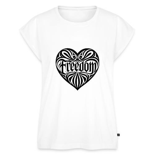 FREEDOM in Heart - Women's Premium Roll Up Sleeve T-Shirt