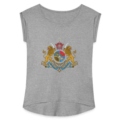 Imperial Coat of Arms of Iran - Women's Roll Cuff T-Shirt