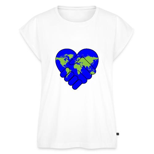 World United in Love - Women's Premium Roll Up Sleeve T-Shirt