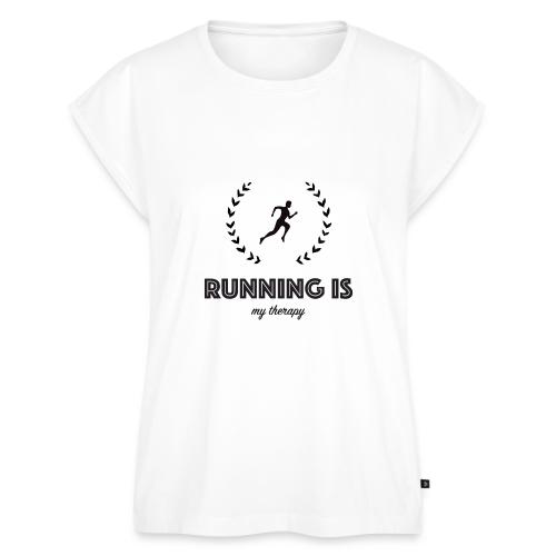 Running is my therapy - Women's Premium Roll Up Sleeve T-Shirt
