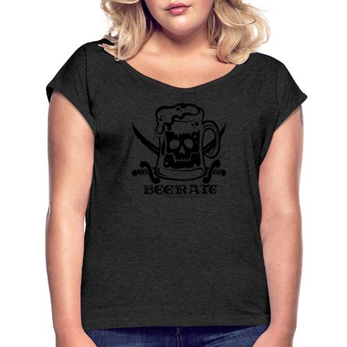 Beerate - black - Women's Roll Cuff T-Shirt
