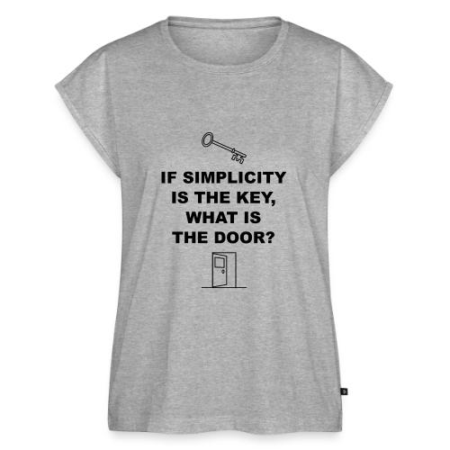 If simplicity is the key what is the door - Women's Premium Roll Up Sleeve T-Shirt