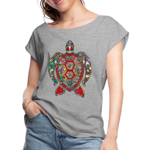 Colorful Turtle - Women's Roll Cuff T-Shirt