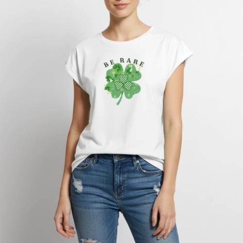 BE RARE - Women's Premium Roll Up Sleeve T-Shirt