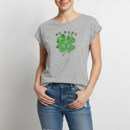BE RARE - Women's Premium Roll Up Sleeve T-Shirt