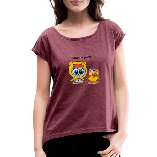 Cosplay party yellow - Women's Roll Cuff T-Shirt
