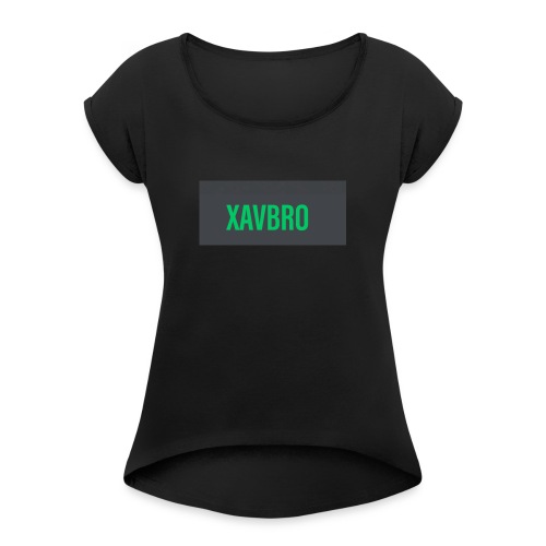 xavbro green logo - Women's Roll Cuff T-Shirt