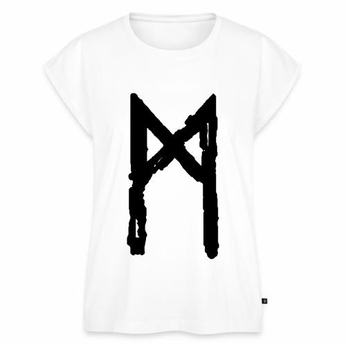Elder Futhark Rune - Letter M - Women's Premium Roll Up Sleeve T-Shirt