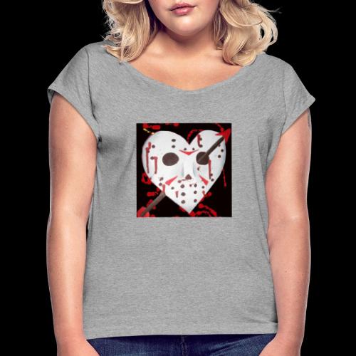 Jason Voorhees Heart - Women's Roll Cuff T-Shirt