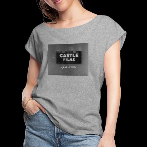 Castle Films Presents Logo - Women's Roll Cuff T-Shirt