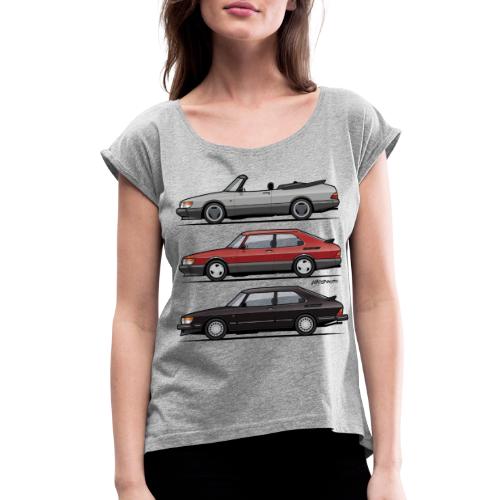 Saab 900 Turbo Trio - Women's Roll Cuff T-Shirt