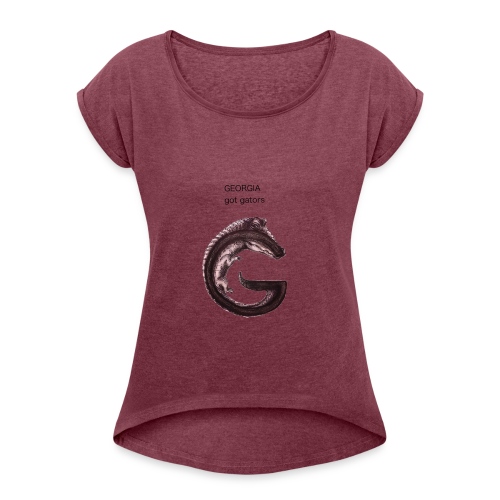 Georgia gator - Women's Roll Cuff T-Shirt