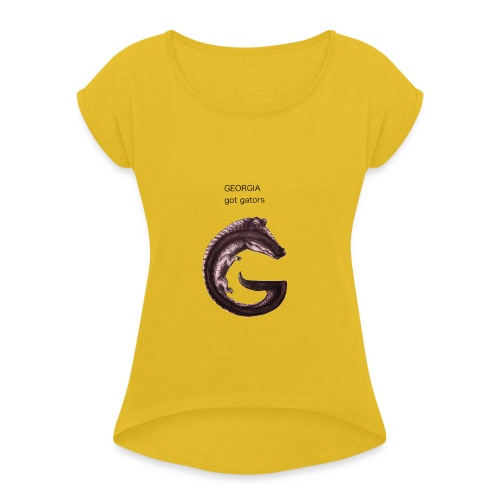 Georgia gator - Women's Roll Cuff T-Shirt