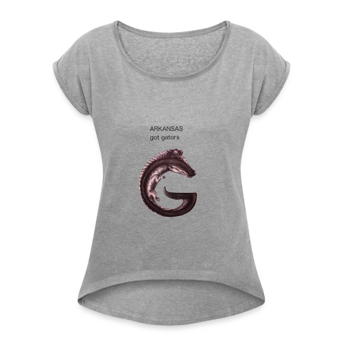 Arkansas gator - Women's Roll Cuff T-Shirt