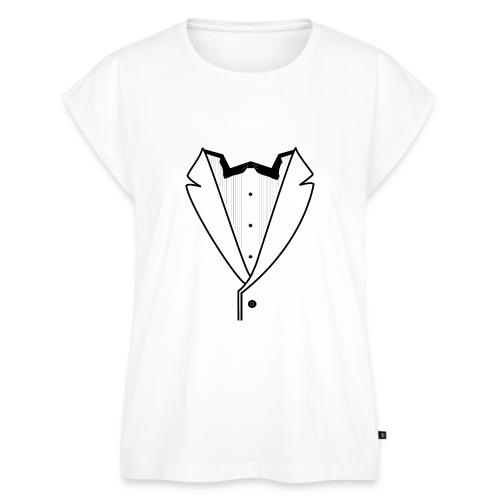 Tuxedo Plain w. Black Lines - Women's Premium Roll Up Sleeve T-Shirt