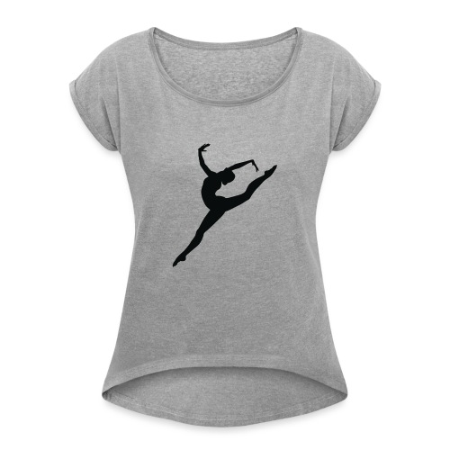 Gymnastic Logo Black - Women's Roll Cuff T-Shirt
