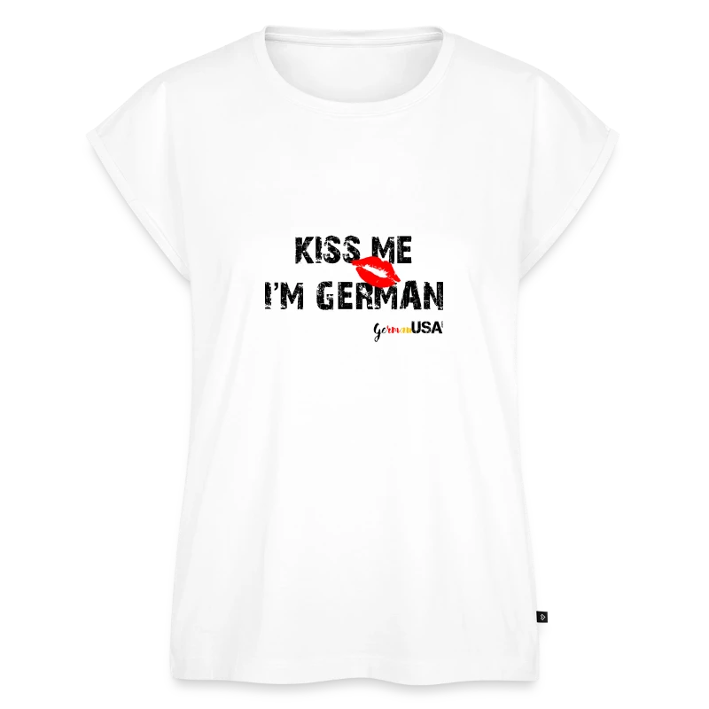 Kiss Me I'm Germany - Women's Roll Cuff T-Shirt