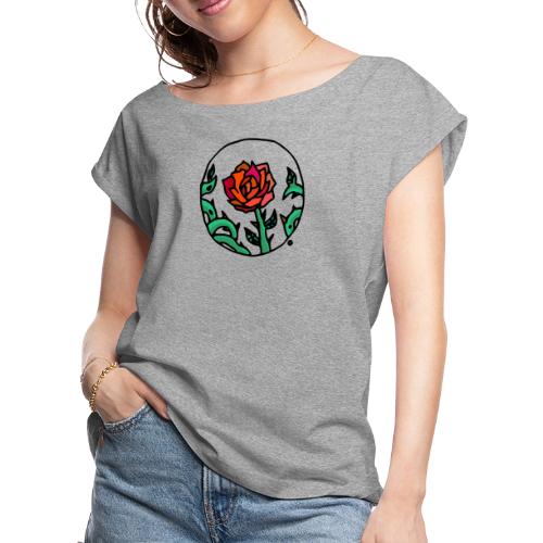 Rose Cameo - Women's Roll Cuff T-Shirt