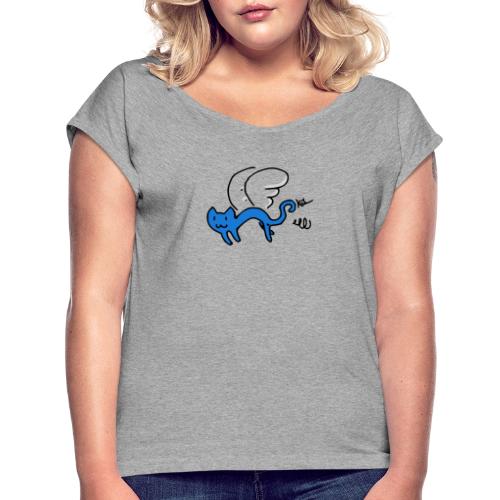 Flying Kitty - Women's Roll Cuff T-Shirt