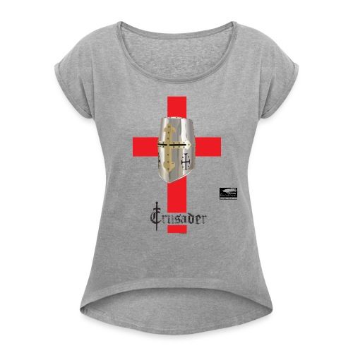 crusader_red - Women's Roll Cuff T-Shirt