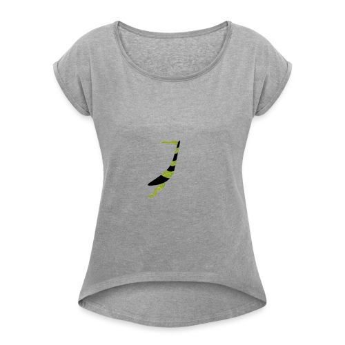 T-shirt_letter_R - Women's Roll Cuff T-Shirt
