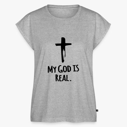 My god is real - Women's Premium Roll Up Sleeve T-Shirt