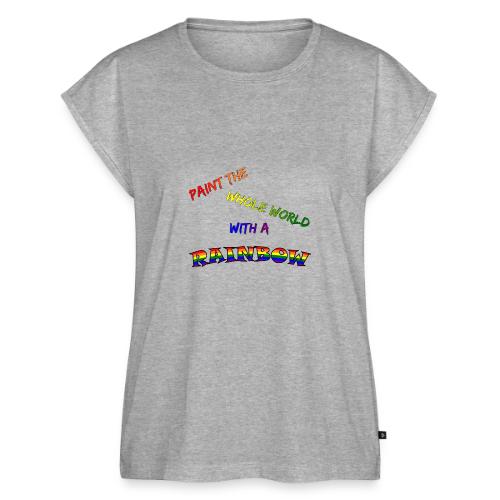 Paint The Whole World With A Rainbow - Women's Premium Roll Up Sleeve T-Shirt