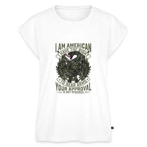 I Am American Right to Bear Arms - Women's Premium Roll Up Sleeve T-Shirt
