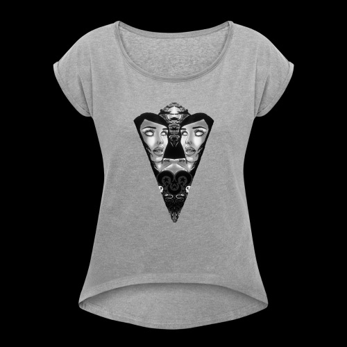 Vampire slice - Women's Roll Cuff T-Shirt