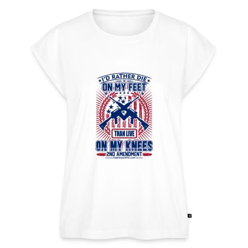 Die on My Feet for Light Background - Women's Premium Roll Up Sleeve T-Shirt