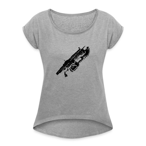 Gears of war lancer - Women's Roll Cuff T-Shirt