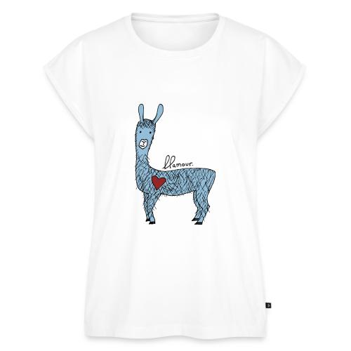 Cute llama - Women's Premium Roll Up Sleeve T-Shirt