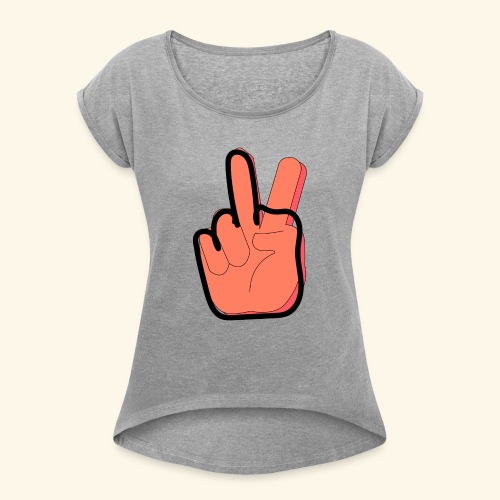 peace off - Women's Roll Cuff T-Shirt