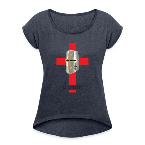crusader_red - Women's Roll Cuff T-Shirt