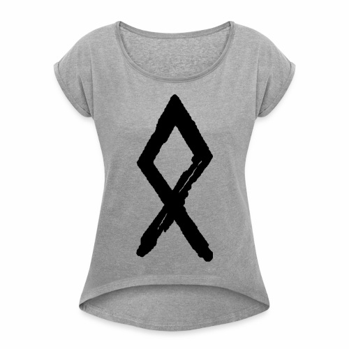 Elder Futhark Rune - Letter O - Women's Roll Cuff T-Shirt